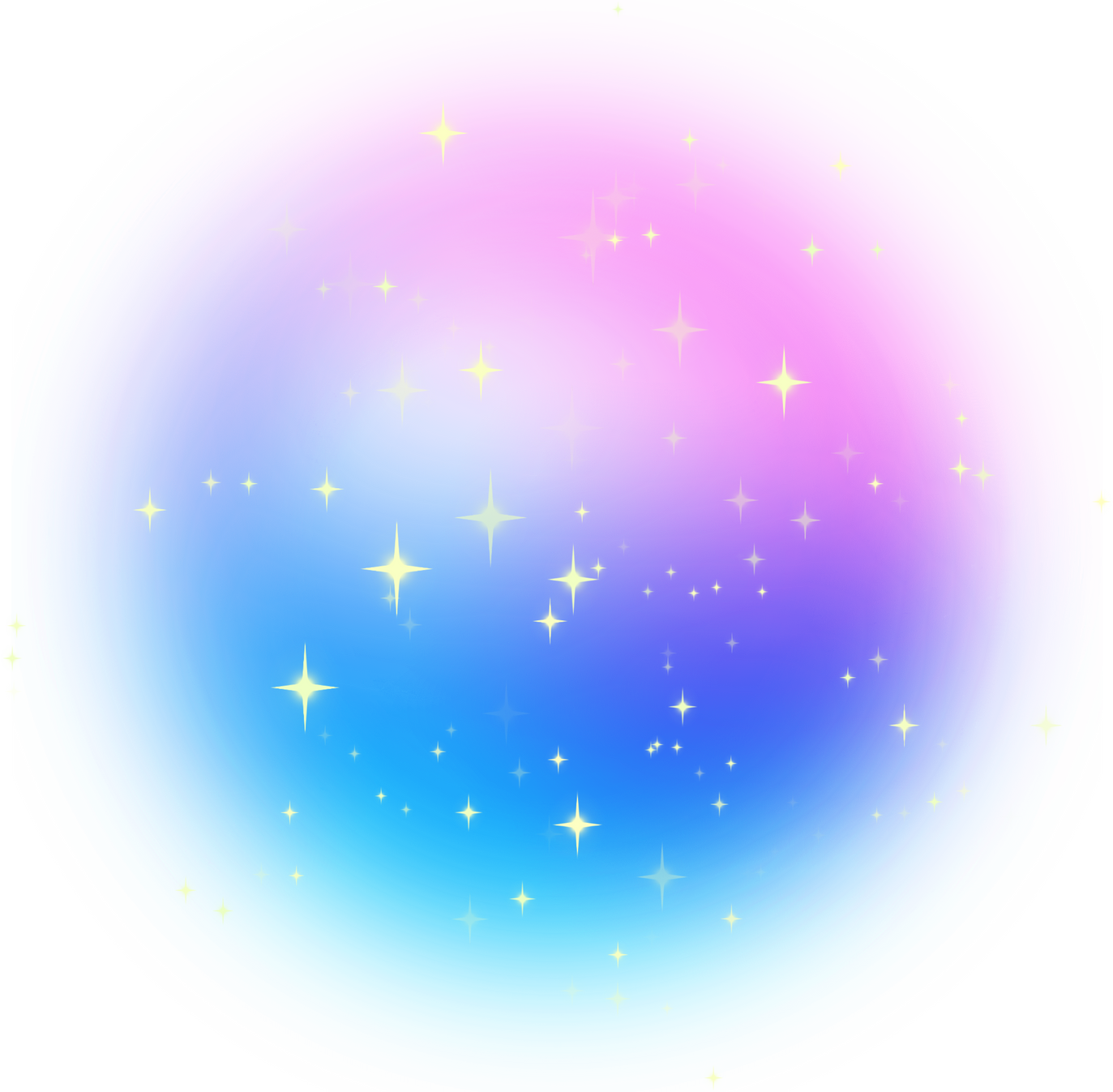 Blurred gradient circle with glitter star